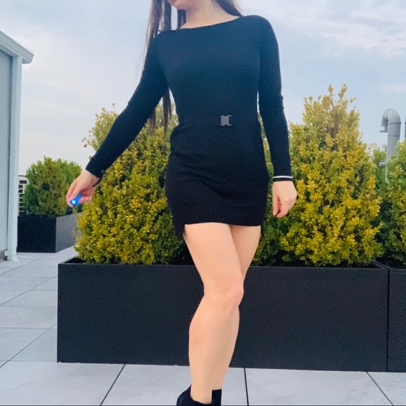 COS Wool Black Little Slim Skinny Bodycon Dress - Picture 3 of 16